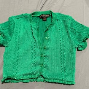 Green Button Up Top